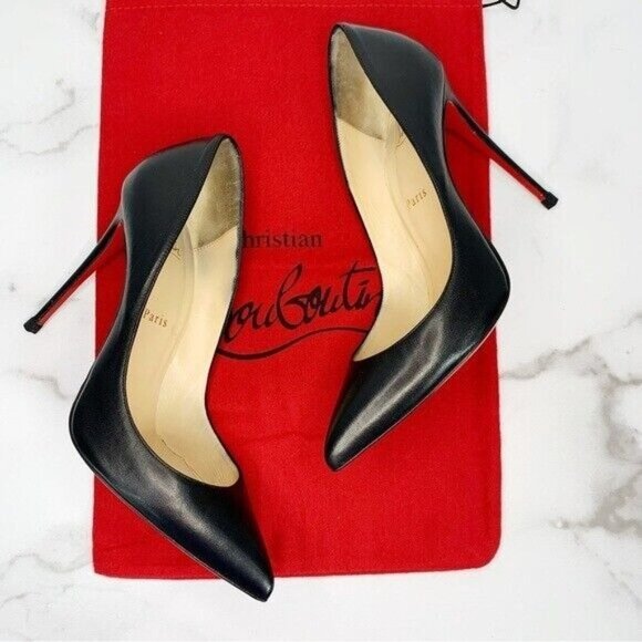 Christian Louboutin Black Nappa Leather Pigalle Follies Pumps 100mm 39.5 - Picture 15 of 16